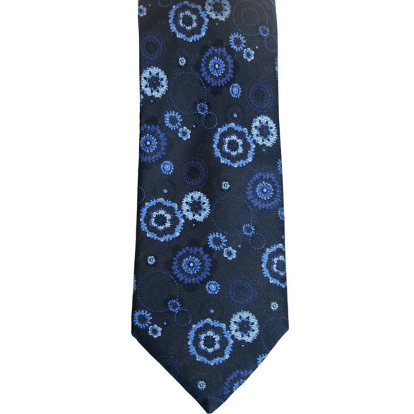 NWT Simon Carter London Blue Floral Medallion Tie - Picture 1 of 3